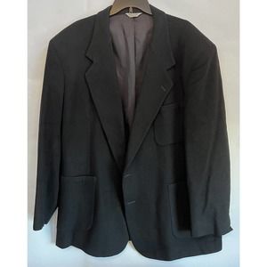 Context Sport Jacket Mens 48R Black 100% Wool Pockets 2 Front Waist 1 on Chest